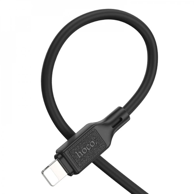 Кабель HOCO X90 Cool USB to Lightning silicone charging data cable 1m 2.4A Black (6931474788405) - изображение 3