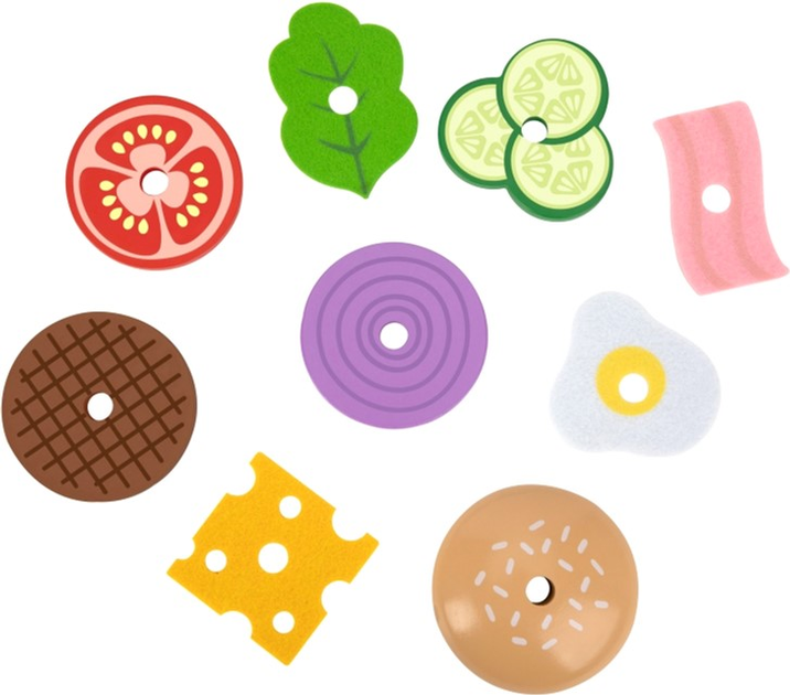 Zabawka edukacyjna Woopie Green Drewniany burger (5904326944992) - obraz 5