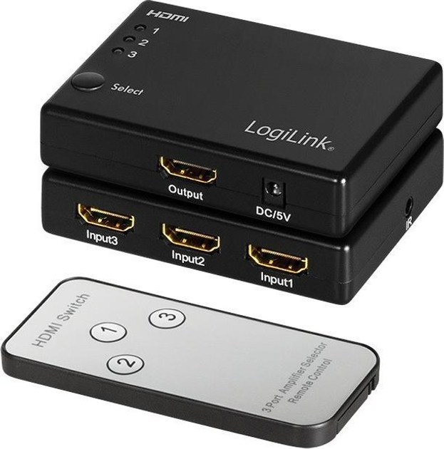 Спліттер Logilink HDMI 1080p/60Гц з пультом (4052792062403) - зображення 2