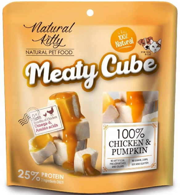 Упакування вологого корму Pettric Natural Kitty Meaty Cube з куркою і гарбузом 8 х 60 г (4712937602283) - зображення 3