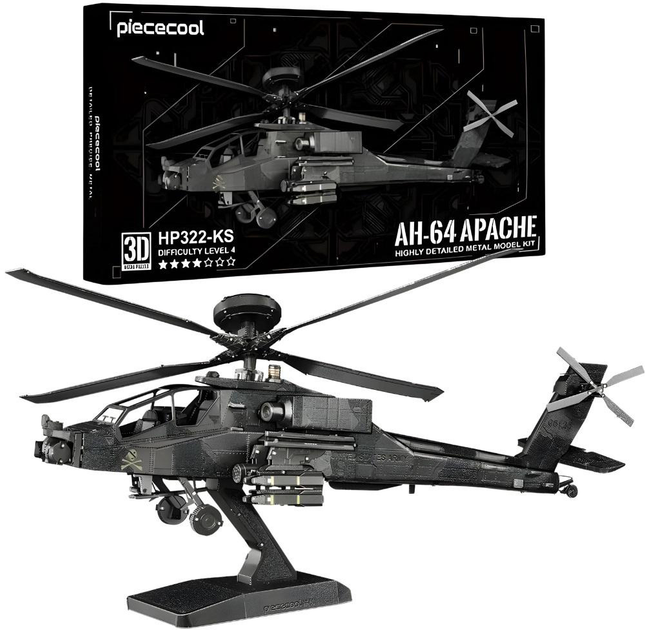 Model do składania Piececool Helicopter AH-64 Apache (6927897209276) - obraz 1