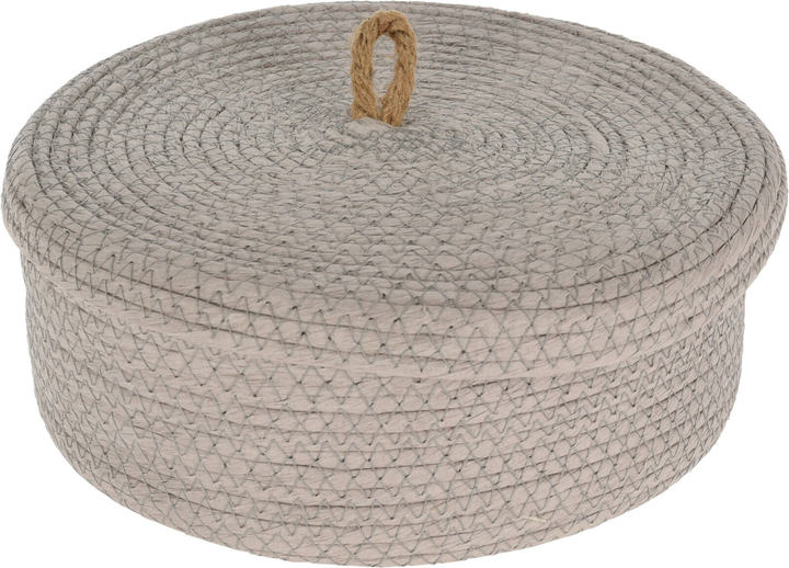 Dekoracyjne kosze do przechowywania Home & Styling Collection juta z pokrywkami szare 3 szt (8720573556972) - obraz 4
