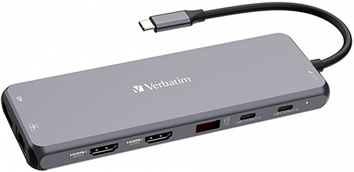 Hub USB Verbatim CMH-13 Grey (0023942321538) - obraz 3