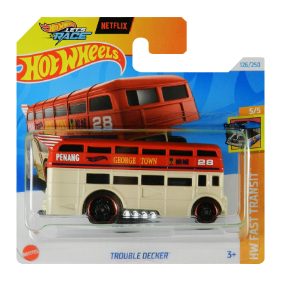 Машинка Хот Вилс 1:64 Автобус Trouble Decker коллекция HW Fast Машинка Хот Вилс 1:64 Автобус Trouble Decker коллекция HW Fast