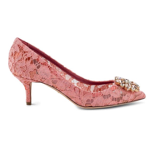 Женские туфли - лодочки Bellucci из кружева Taormina с брошью Dolce&Gabbana Rainbow 37.5 (24.1 cm) розовые CD0066AL1988H200 - Фото 6 Женские туфли - лодочки Bellucci из кружева Taormina с брошью Dolce&Gabbana Rainbow 37.5 (24.1 cm) розовые CD0066AL1988H200 - изображение 6