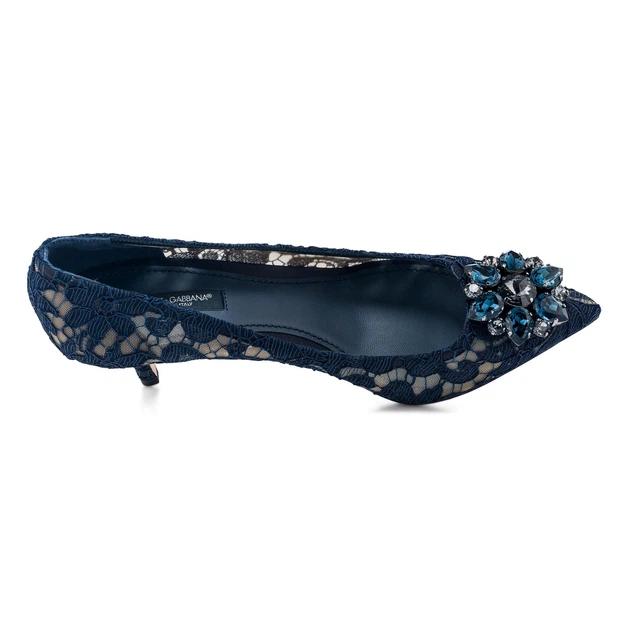 Жіночі туфлі - човники Bellucci із мережива Taormina з брошкою Dolce&Gabbana Rainbow 38 (24.4 cm) темно - сині CD0066AL19880652 - Фото 7 Жіночі туфлі - човники Bellucci із мережива Taormina з брошкою Dolce&Gabbana Rainbow 38 (24.4 cm) темно - сині CD0066AL19880652 - зображення 7