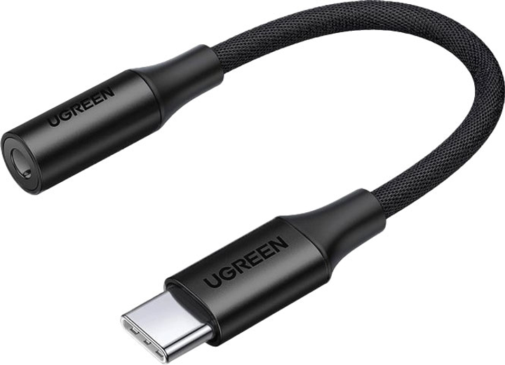 Adapter Ugreen AV161 do słuchawek mini jack 3.5 mm (żeński) / USB-C (męski) 10 cm Czarny (6957303856312) - obraz 1