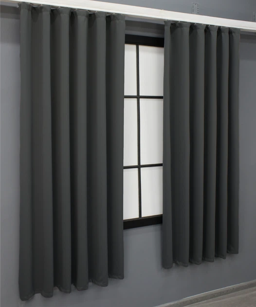 Комплект штор коротких VR-Textil Блэкаут Midnight № 1399ш 130х170 см 2 шт Графитовый (35-0159) - Фото 4 Комплект штор коротких VR-Textil Блэкаут Midnight № 1399ш 130х170 см 2 шт Графитовый (35-0159) - изображение 4