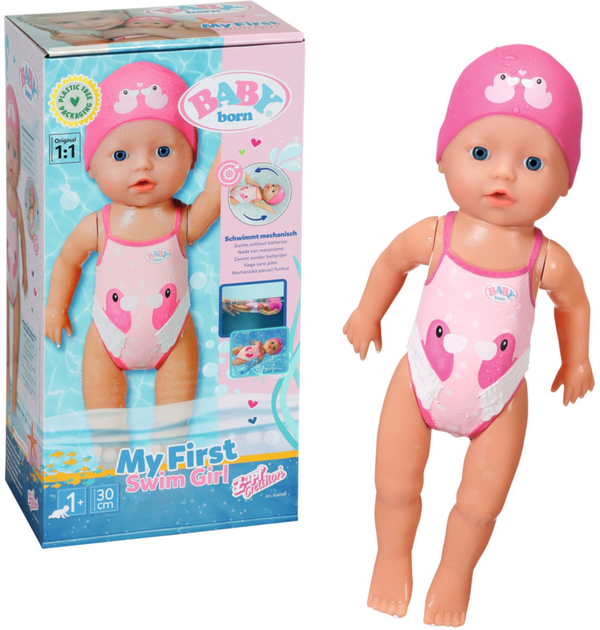 Lalka bobas Baby Born pływaczka 30 cm (4001167834060) - obraz 1