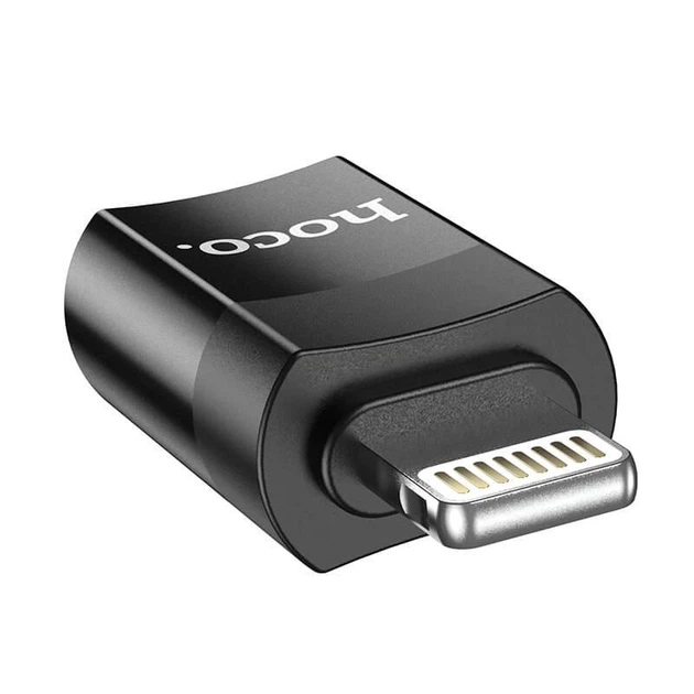 Адаптер Переходник для телефона планшета HOCO Lightning to Type-C female adapter UA17 |2A, USB2.0| Black - изображение 5