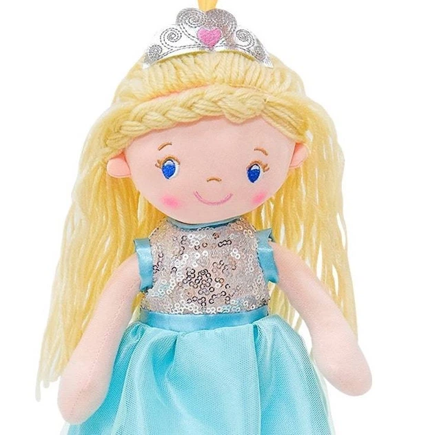 Кукла мягконабивная ToyCloud в голубом платье, 35 см SEL-0016 - изображение 2
