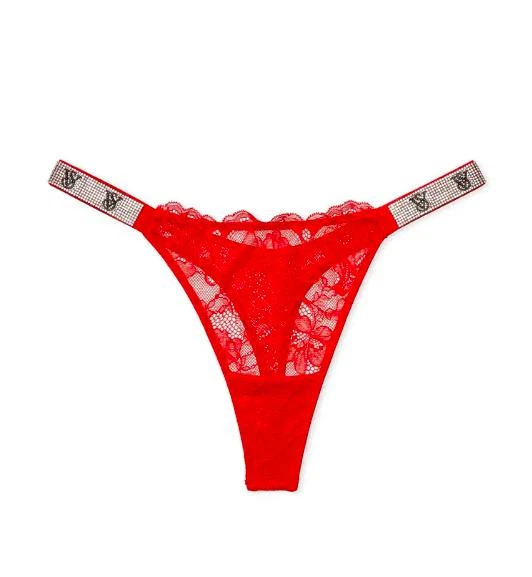 Женские трусики камни со стразами Victoria's Secret Shine Strap Lace Thong Panty L красные - Фото 3 Женские трусики камни со стразами Victoria's Secret Shine Strap Lace Thong Panty L красные - изображение 3