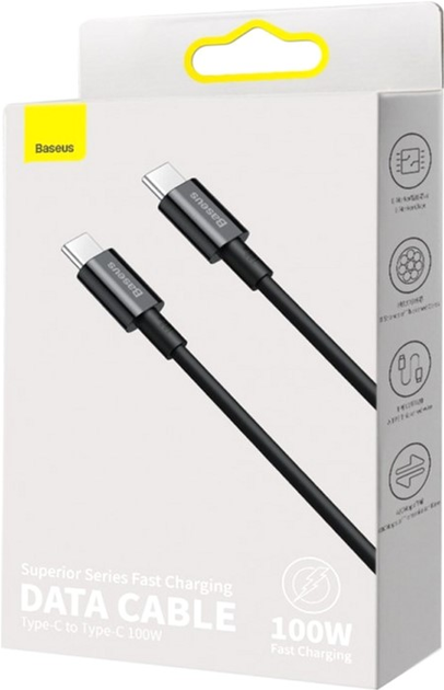 Kabel Baseus Superior Series Kabel do szybkiego ładowania danych Type-C do Type-C 100 W 2 m Biały (CATYS-C02) - obraz 4