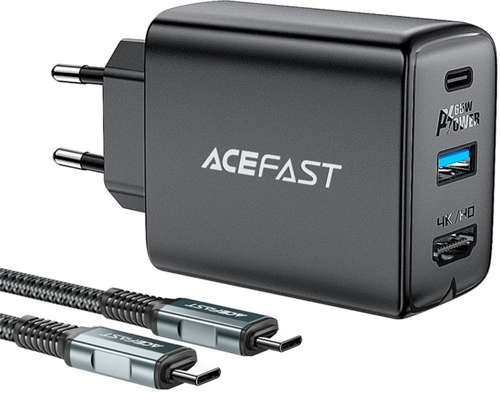 Ładowarka sieciowa Acefast A17 65W GaN multi-function HUB Charger Set Black - obraz 1