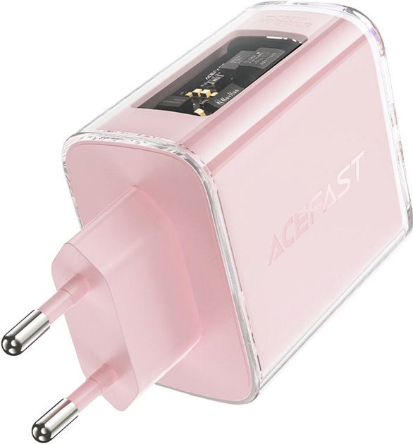 Мережевий зарядний пристрій Acefast A45 Sparkling Series PD65W GaN (2xUSB-C+USB-A) Charger Cherry Blossom (AFA45CB) - зображення 2