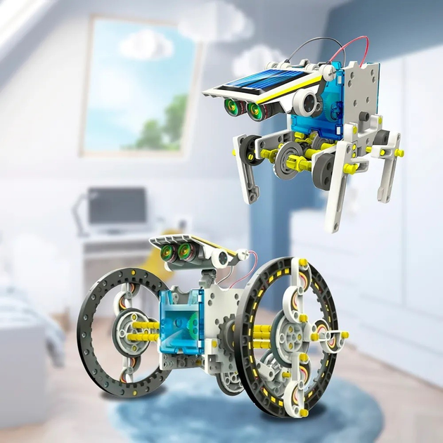 Детский конструктор робот трансформер Solar Robot Kit 14 в 1 развивающий с солнечной панелью и моторчиком (085g) - изображение 2