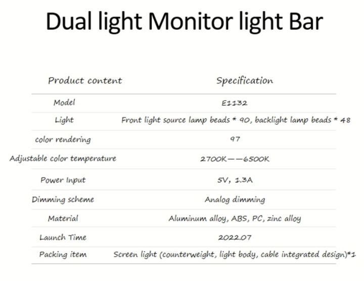Лампа підсвічування монітора + задня підсвітка Elesense E1132-GY 90+48 LED - зображення 8