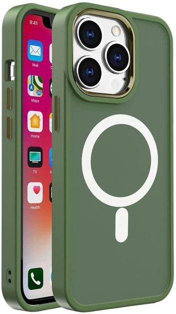 Etui plecki Hurtel MagSafe Color Matte Case do Apple iPhone 15 Plus Green (9145576280102) - obraz 1