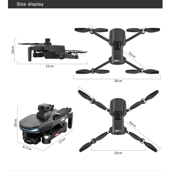 Квадрокоптер профессиональный с камерой LYZRC L800 PRO 3-осевой подвес 4K HD, GPS, FPV до 1200м, 26м. полета + кейс - Фото 3 Квадрокоптер профессиональный с камерой LYZRC L800 PRO 3-осевой подвес 4K HD, GPS, FPV до 1200м, 26м. полета + кейс - изображение 3