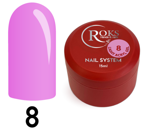 Рідкий гель Roks Light Acrygel №8 15 мл - Фото 1 Рідкий гель Roks Light Acrygel №8 15 мл - зображення 1