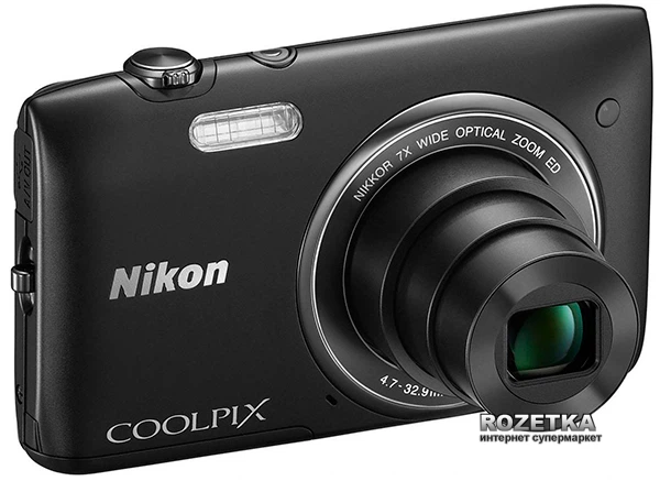 Фотоаппарат Nikon Coolpix S3400 Black (VNA391E1) купить на ROZETKA