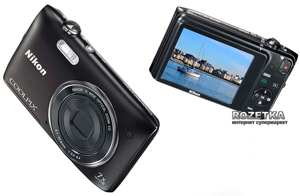 Фотоаппарат Nikon Coolpix S3400 Black (VNA391E1) купить на ROZETKA