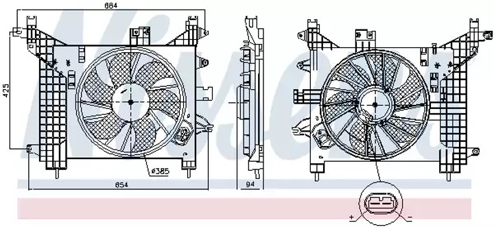Вентилятор охлаждения двигателя RENAULT DUSTER, DACIA DUSTER, NISSENS (85891) - изображение 1