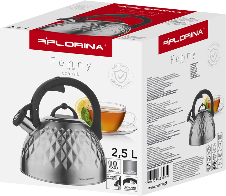 Чайник з свистком FLORINA 5C0225 FENNY SATIN (2,5л) - изображение 5
