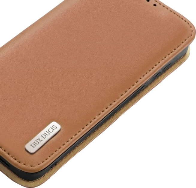 Etui z klapką Dux Ducis Hivo blokadą RFID do Samsung Galaxy S24 Brown (6934913021798) - obraz 3