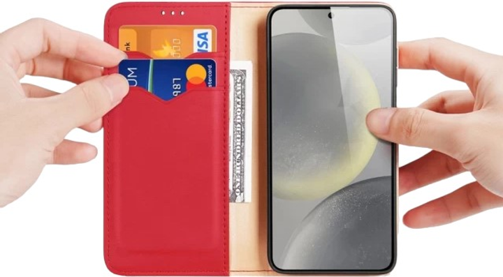 Etui z klapką Dux Ducis Hivo blokadą RFID do Samsung Galaxy S24 Red (6934913021804) - obraz 2