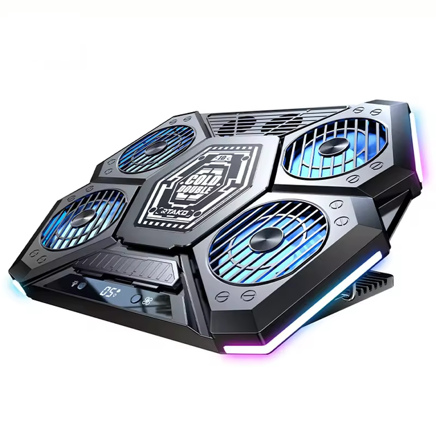 Підставка для ноутбука VHG D12 RGB з охолодженням, Laptop Cooling Pad, Black - изображение 2