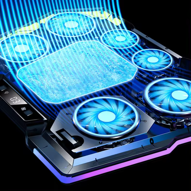 Підставка для ноутбука VHG D13 RGB з охолодженням, Laptop Cooling Pad, Black - изображение 4
