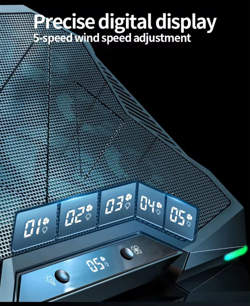 Підставка для ноутбука з охолодженням VHG D11 з RGB-підсвічуванням Laptop Cooling Pad, Black - зображення 8