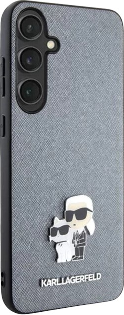 Etui Karl Lagerfeld Saffiano Karl&Choupette Metal Pin na Samsung Galaxy S24 Grey (3666339242053) - obraz 4