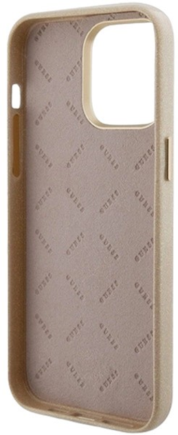 Etui Guess Glitter Glossy Script do iPhone 15 Pro Light Gold (3666339155506) - obraz 7