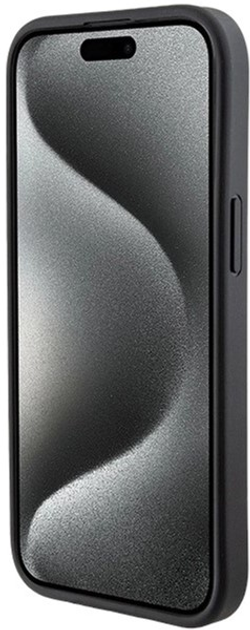Etui Guess Grip Stand 4G Triangle Strass do iPhone 15 Black (3666339197292) - obraz 5