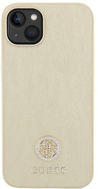 Etui Guess Strass Metal Logo do iPhone 15 Plus Gold (3666339151010) - obraz 1