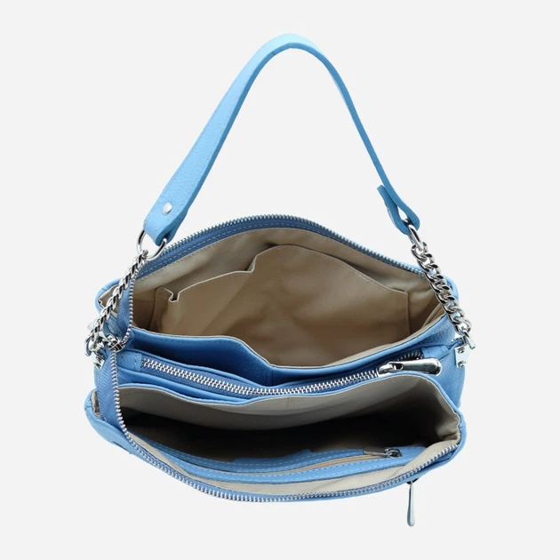 Сумка багет сідло жіноча з натуральної шкіри середня ARTiS Bags 2046 7300 Голубая (6501014189) - зображення 4