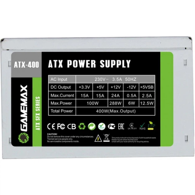 Блок питания GameMax ATX-400W SFX (400 Вт) - изображение 2