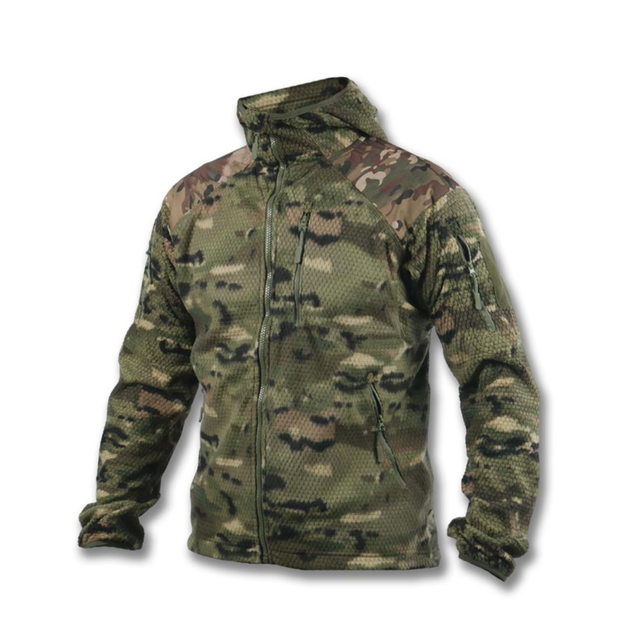 Кофта флисовая с капюшоном Kiborg Jacket Grid Fleece Multicam XXL - изображение 1