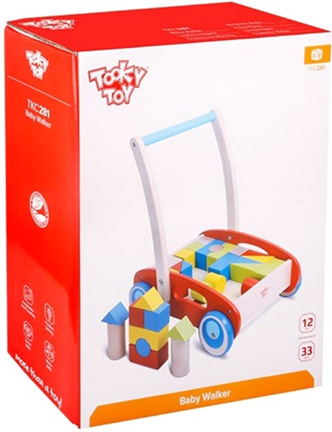 Chodzik Tooky Toy Drewniany + Klocki 23 elementy (6970090043925) - obraz 1