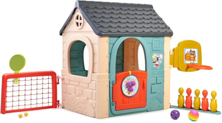 Domek ogrodowy Feber Casual Multi Activity House 6 w 1 Beżowy (8056379164449) - obraz 5