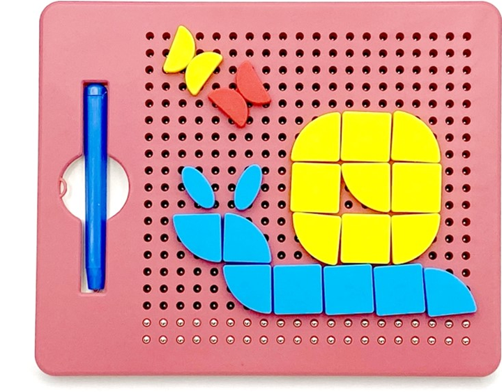 Магнітна дошка-мозаїка Woopie 2 в 1 Малинова 112 деталей (5904326946989) - зображення 1