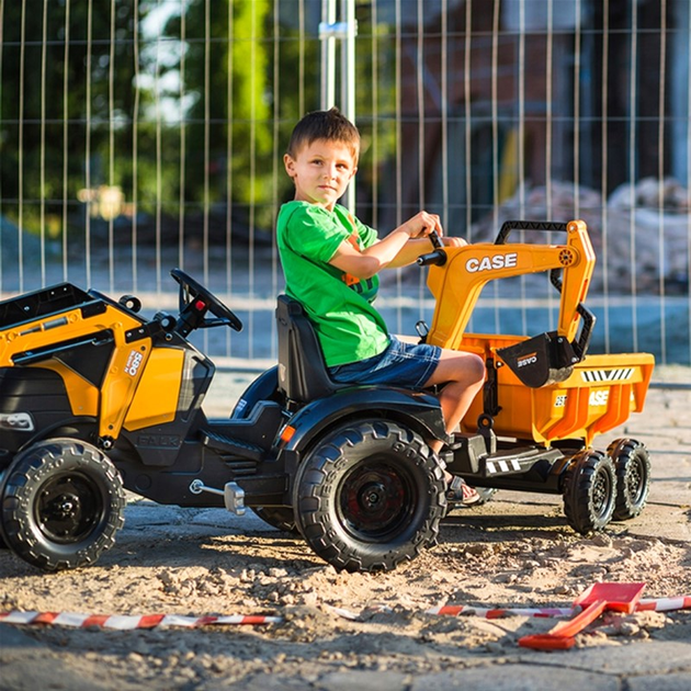 Трактор на педалях Rolly Toys Case IH з причепом та рухомим ковшем Помаранчевий (3016200997252) - зображення 8