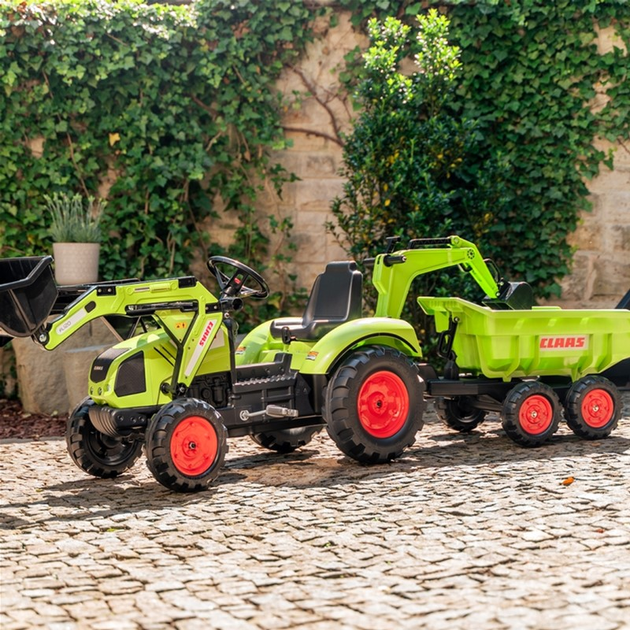 Трактор на педалях Rolly Toys Claas Avec з причепом та рухомим ковшем Зелений (3016202070236) - зображення 4