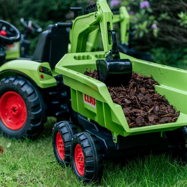 Трактор на педалях Rolly Toys Claas Avec з причепом та рухомим ковшем Зелений (3016202070236) - зображення 5