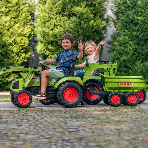 Трактор на педалях Rolly Toys Claas Avec з причепом та рухомим ковшем Зелений (3016202070236) - зображення 8