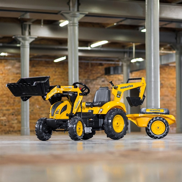 Traktor na pedały Rolly Toys Komatsu z przyczepą i ruchomą łyżką Zielony (3016202086251) - obraz 4