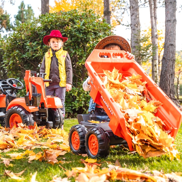 Трактор на педалях Rolly Toys Kubota з причепом та рухомим ковшем Помаранчевий (3016202090234) - зображення 8