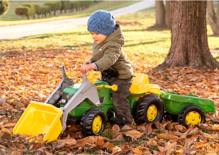 Traktor na pedały Rolly Toys Deere z przyczepą i ruchomą łyżką Zielony (4006485023110) - obraz 4